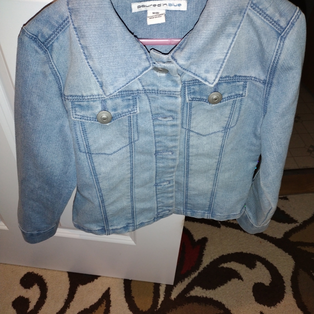 Girls flip sequin denim jacket